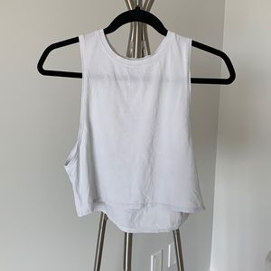Lululemon white cropped tank top